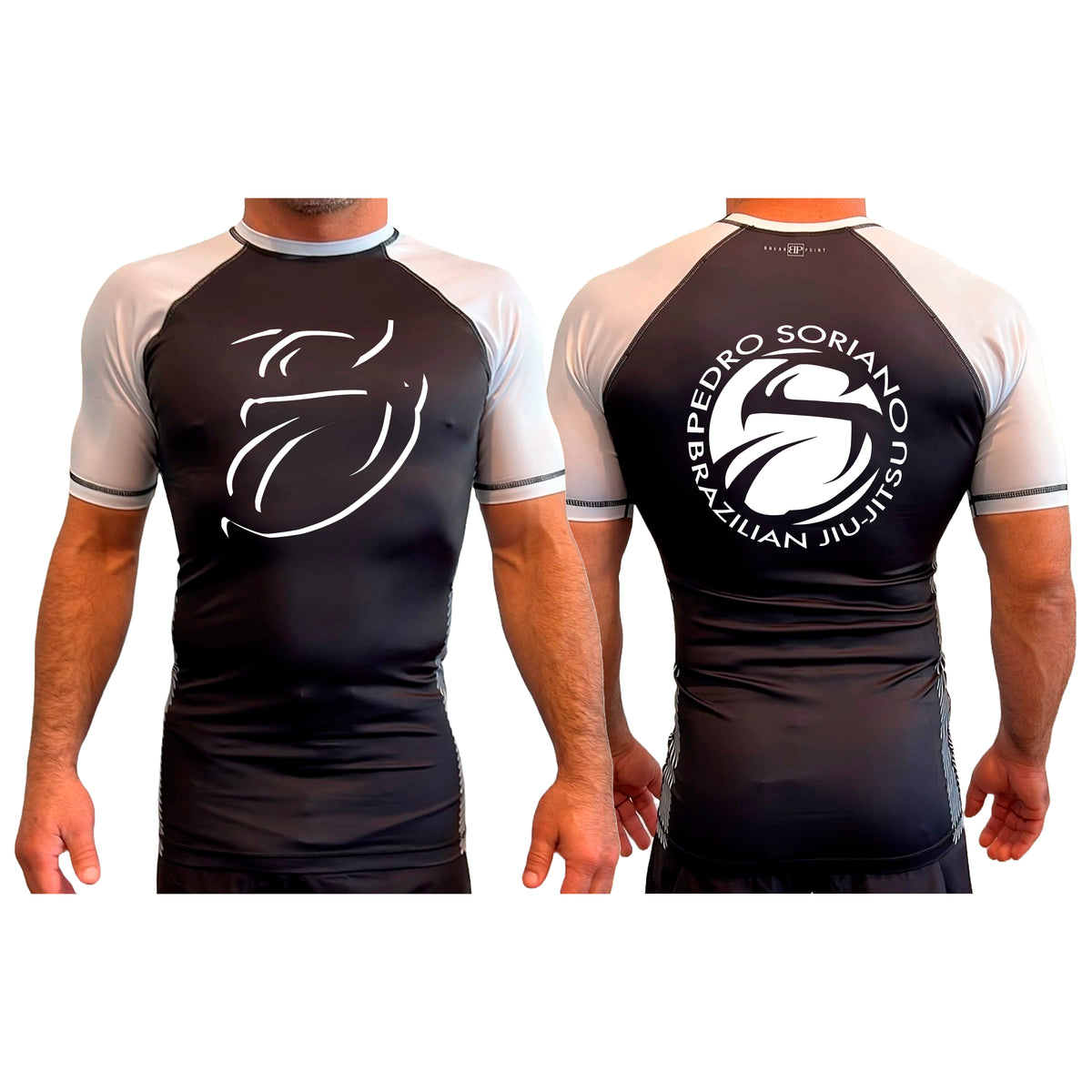 Shadow S All Black Ranked Short Sleeve Rash Guards #8015 B