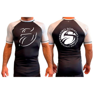 Shadow S All Black Ranked Short Sleeve Rash Guards #8015 B