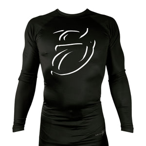 Shadow S All Black Custom Rash Guards Long Sleeves #8015 B