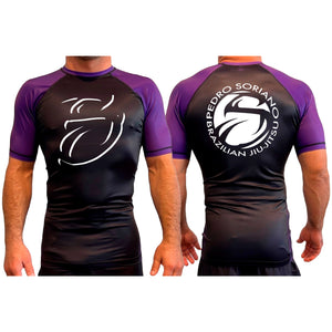 Shadow S All Black Ranked Short Sleeve Rash Guards #8015 B