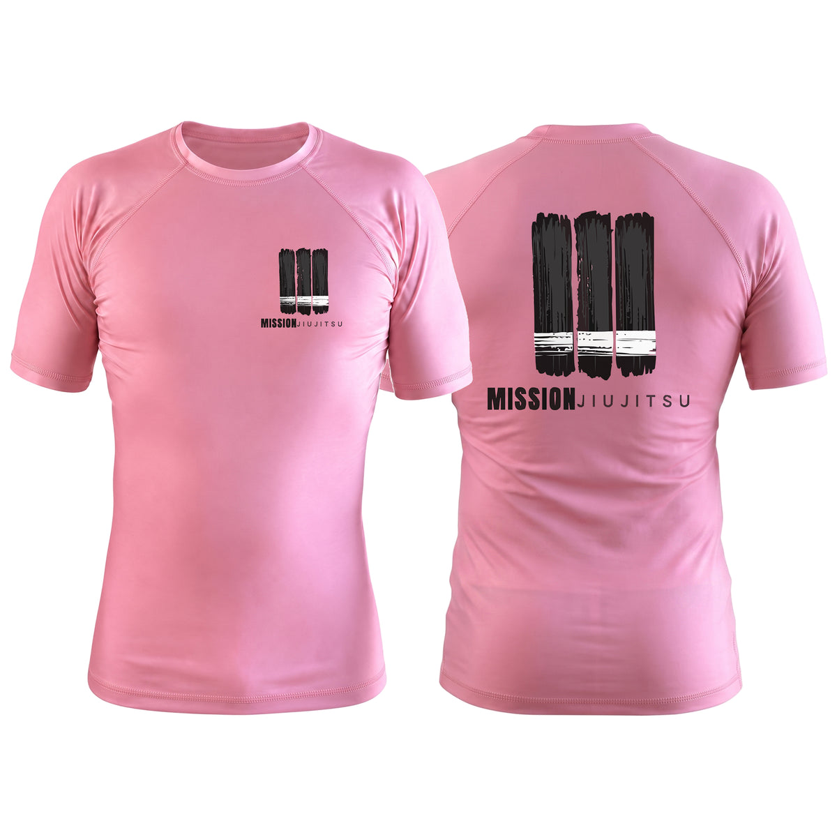 Mission JJ Pink Custom Rash Guards Short Sleeve #8016