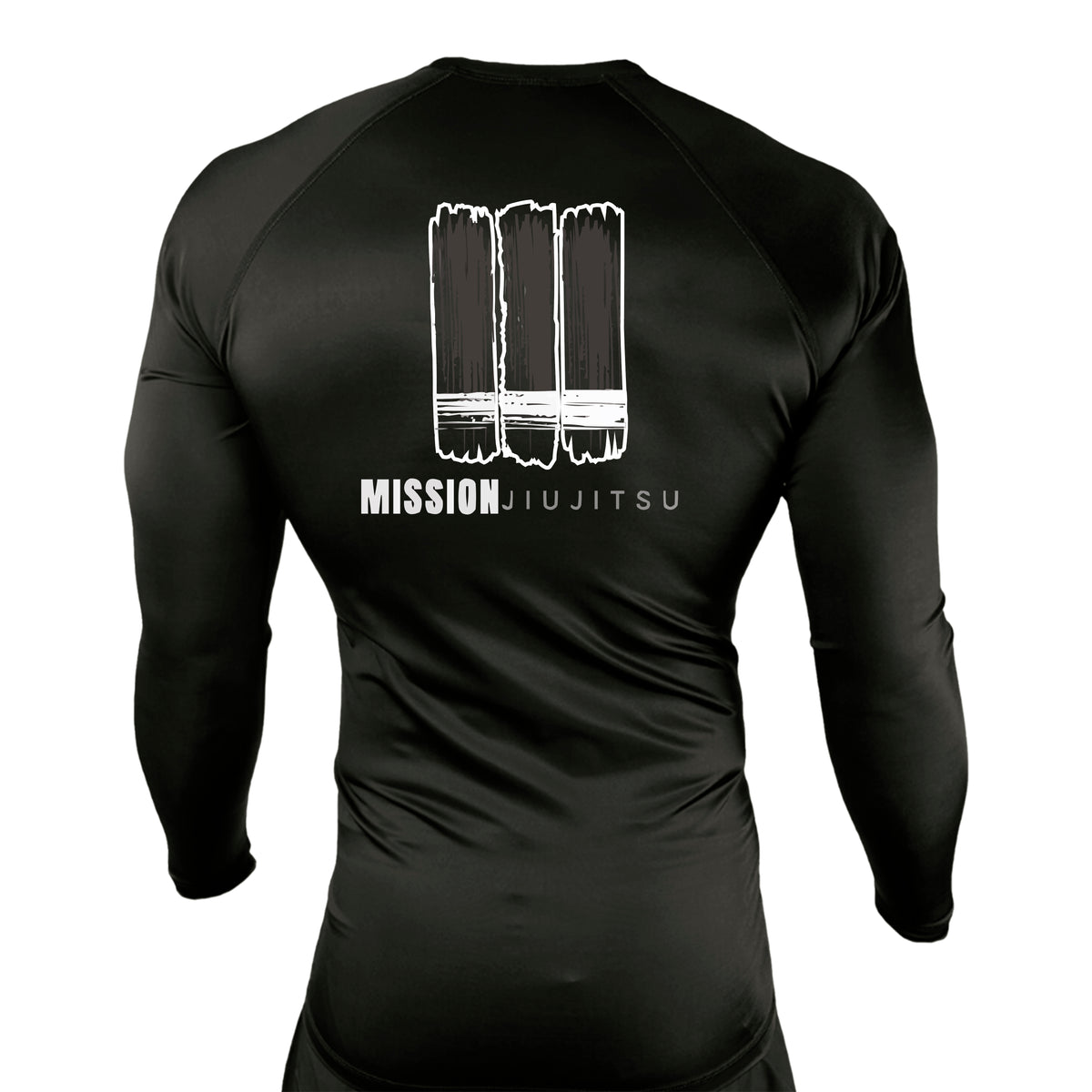 Mission JJ All Black Custom Rash Guards Long Sleeves #8016