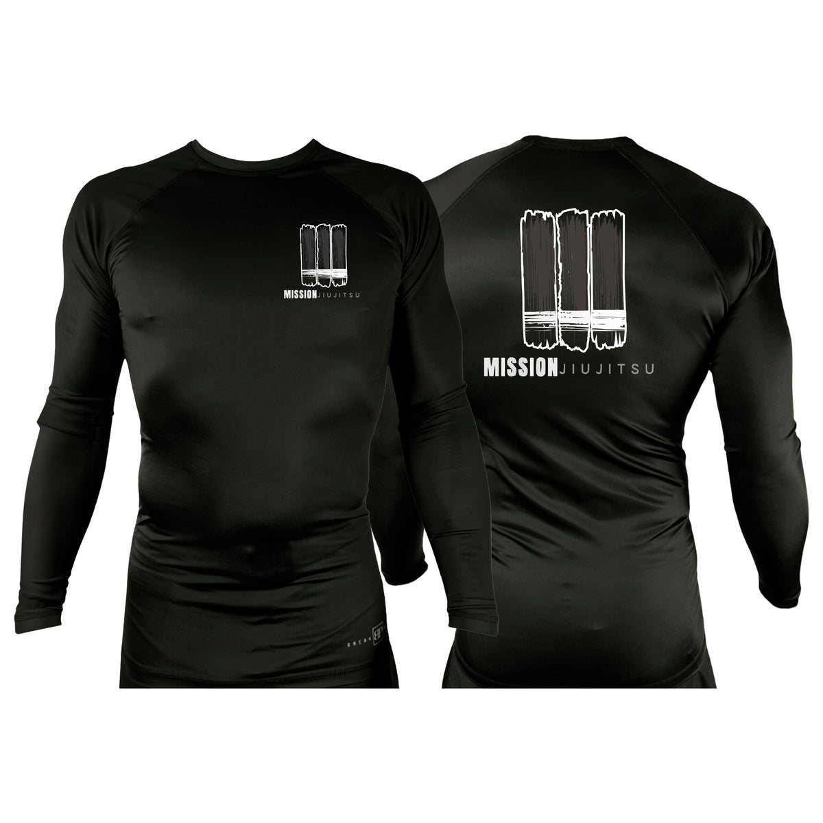 Mission JJ All Black Custom Rash Guards Long Sleeves #8016