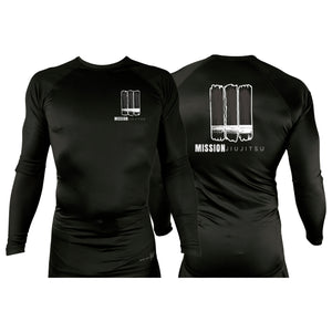 Mission JJ All Black Custom Rash Guards Long Sleeves #8016