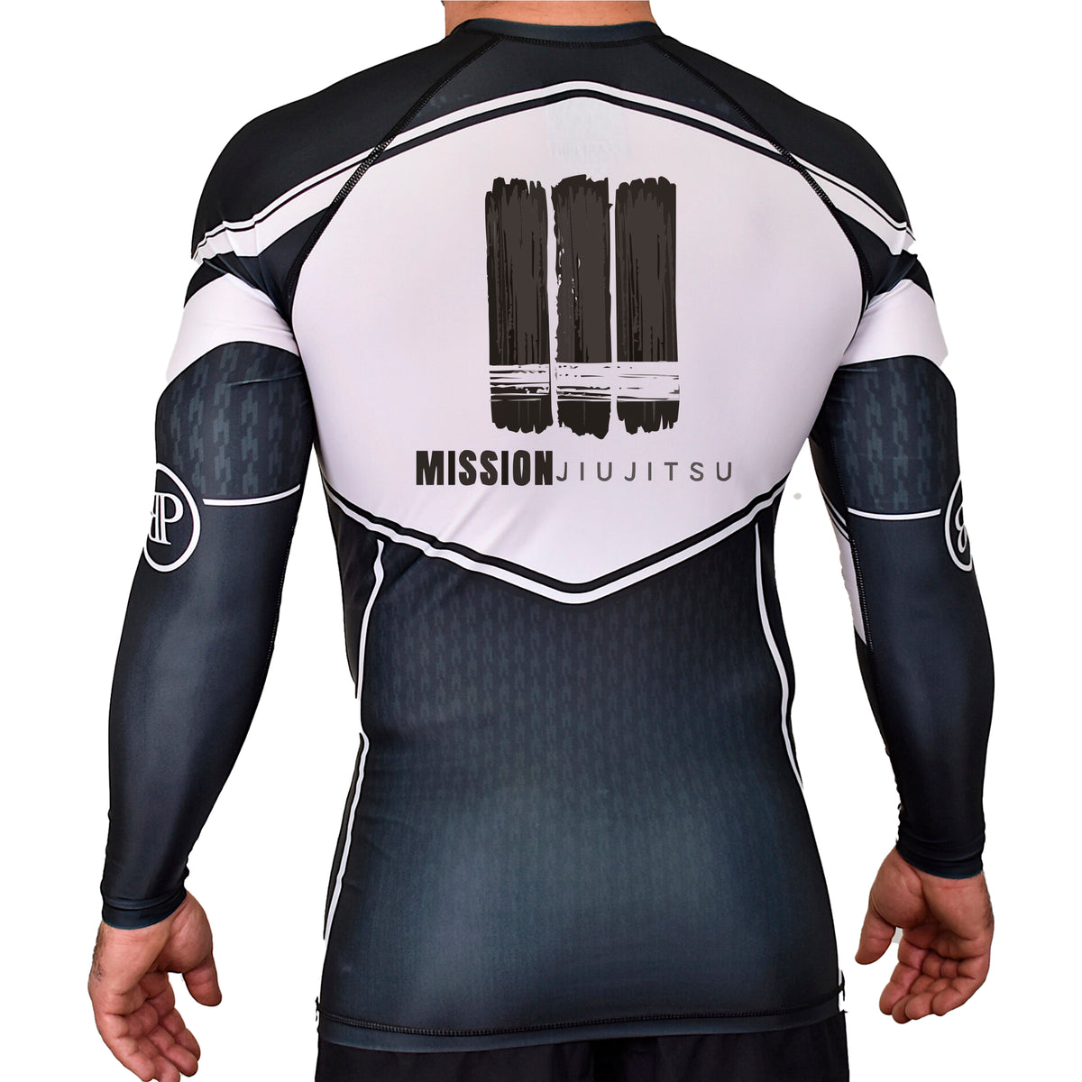 Mission JJ Academy Rash Guards Black/White #8016