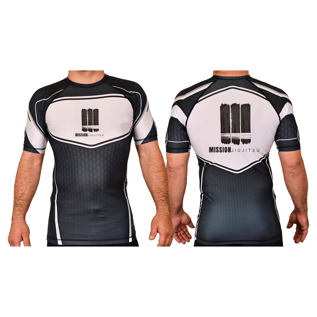 Mission JJ Academy Rash Guards Black/White #8016