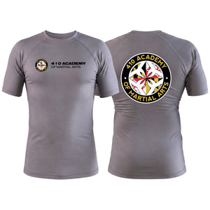410 Academy of Martial Arts Gray Custom Rash Guards Short Sleeve #8017