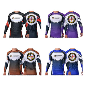 410 Academy of Martial Arts Academy Ranked Long Sleeve Rash Guards #8017