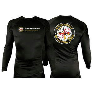 410 Academy of Martial Arts All Black Custom Rash Guards Long Sleeves #8017