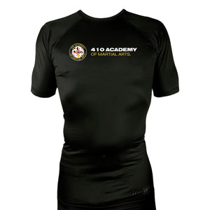 410 Academy of Martial Arts All Black Custom Rash Guards Short Sleeves #8017