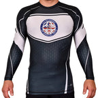 410 Academy of Martial Arts Academy Rash Guards Black/White #8017 C