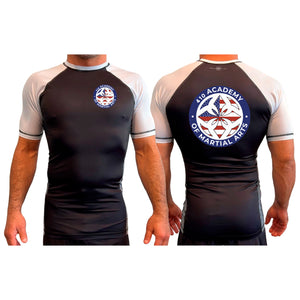 410 Academy of Martial Arts All Black Ranked Short Sleeve Rash Guards #8017 C