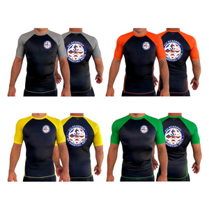 410 Academy of Martial Arts All Black Ranked Short Sleeve Rash Guards #8017 C