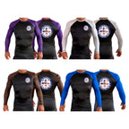 410 Academy of Martial Arts All Black Ranked Long Sleeve Rash Guards #8017 C