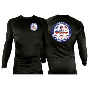410 Academy of Martial Arts All Black Rash Guards Long Sleeves #8017 C