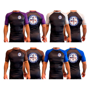 410 Academy of Martial Arts All Black Ranked Short Sleeve Rash Guards #8017 C
