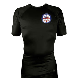 410 Academy of Martial Arts All Black Rash Guards Short Sleeves #8017 C