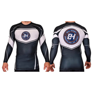 Bill Henry BJJ Academy Rash Guards Black/White #8018