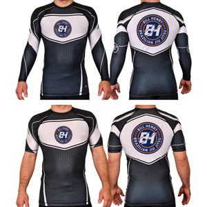 Bill Henry BJJ Academy Rash Guards Black/White #8018