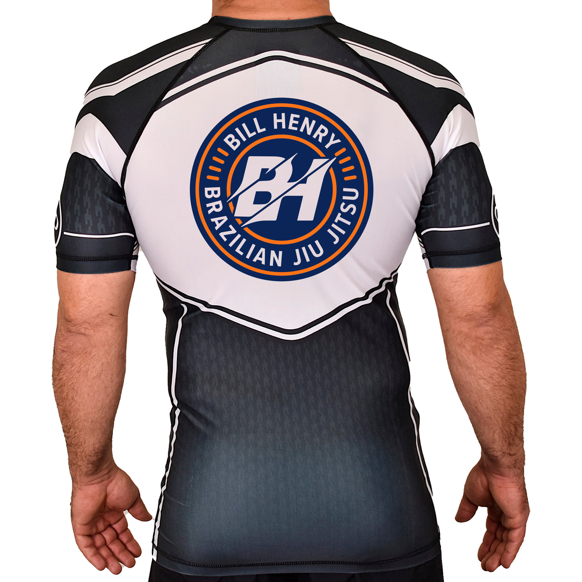 Bill Henry BJJ Academy Rash Guards Black/White #8018