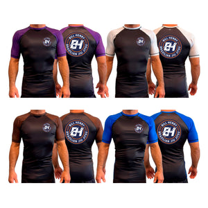 Bill Henry BJJ All Black Ranked Short Sleeve Rash Guards #8018