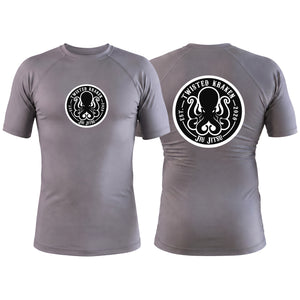 Twisted Kraken Jiu Jitsu Gray Custom Rash Guards Short Sleeve #8019