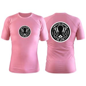 Twisted Kraken Jiu Jitsu Pink Custom Rash Guards Short Sleeve #8019
