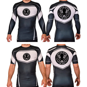 Twisted Kraken Jiu Jitsu Academy Rash Guards Black/White #8019