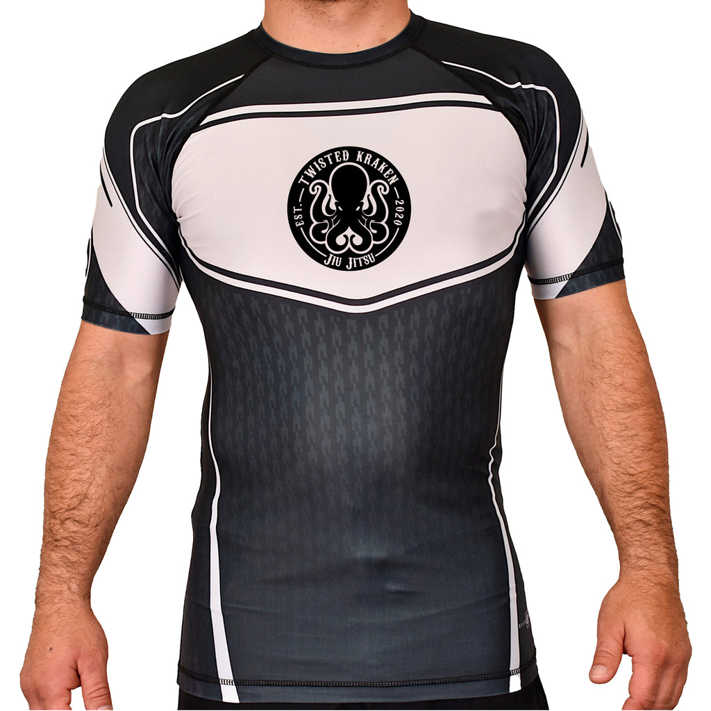 Twisted Kraken Jiu Jitsu Academy Rash Guards Black/White #8019