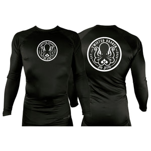Twisted Kraken Jiu Jitsu All Black Custom Rash Guards Long Sleeves #8019