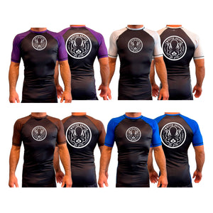 Twisted Kraken Jiu Jitsu All Black Ranked Short Sleeve Rash Guards #8019
