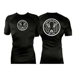 Twisted Kraken Jiu Jitsu All Black Custom Rash Guards Short Sleeves #8019