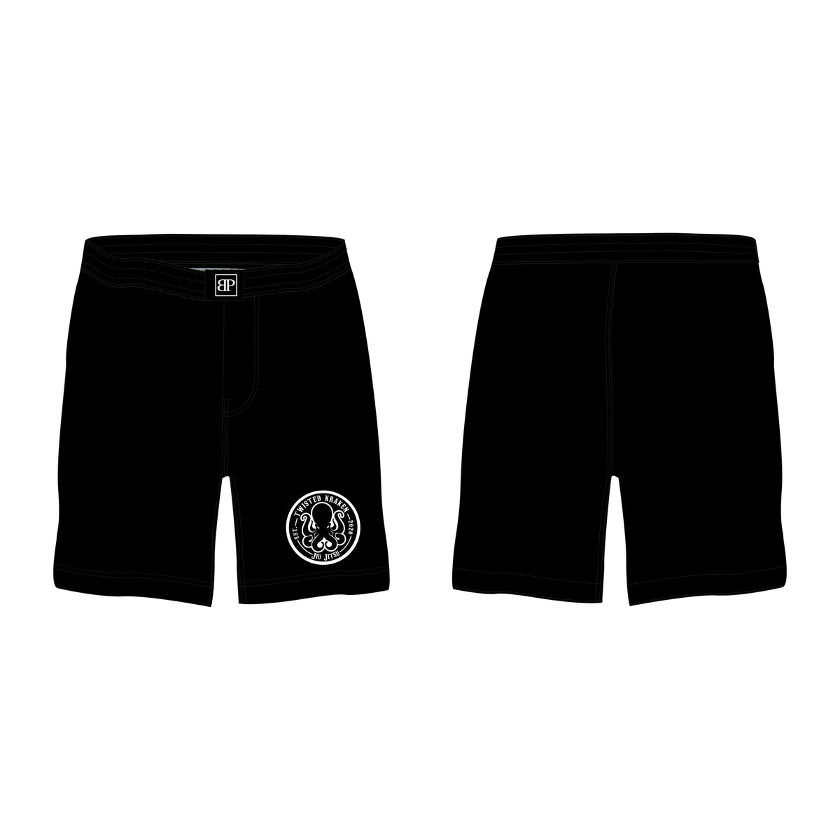 Twisted Kraken Jiu Jitsu All Black Custom Shorts #8019