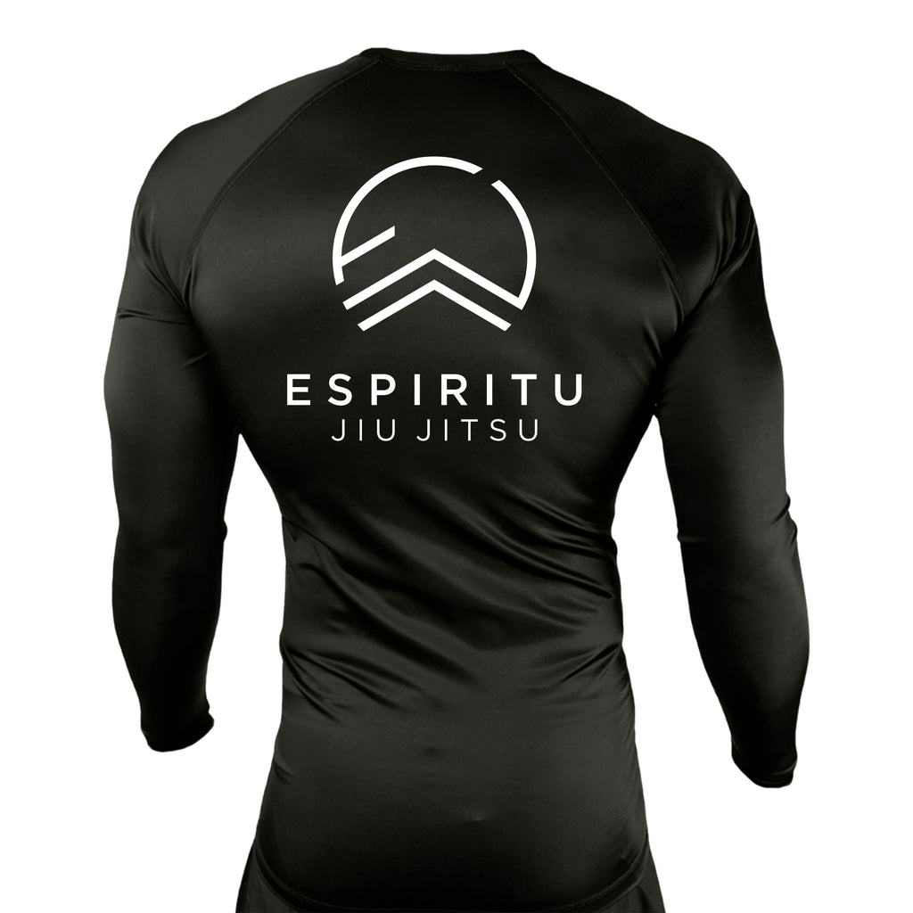Espiritu Jiu Jitsu All Black Custom Rash Guards Long Sleeves #8020 C