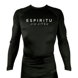Espiritu Jiu Jitsu All Black Custom Rash Guards Long Sleeves #8020 C
