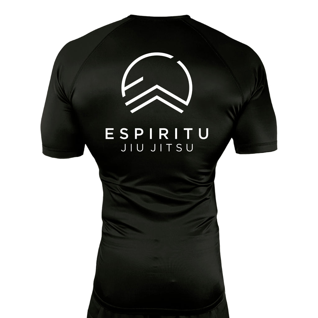 Espiritu Jiu Jitsu All Black Custom Rash Guards Short Sleeves #8020 C