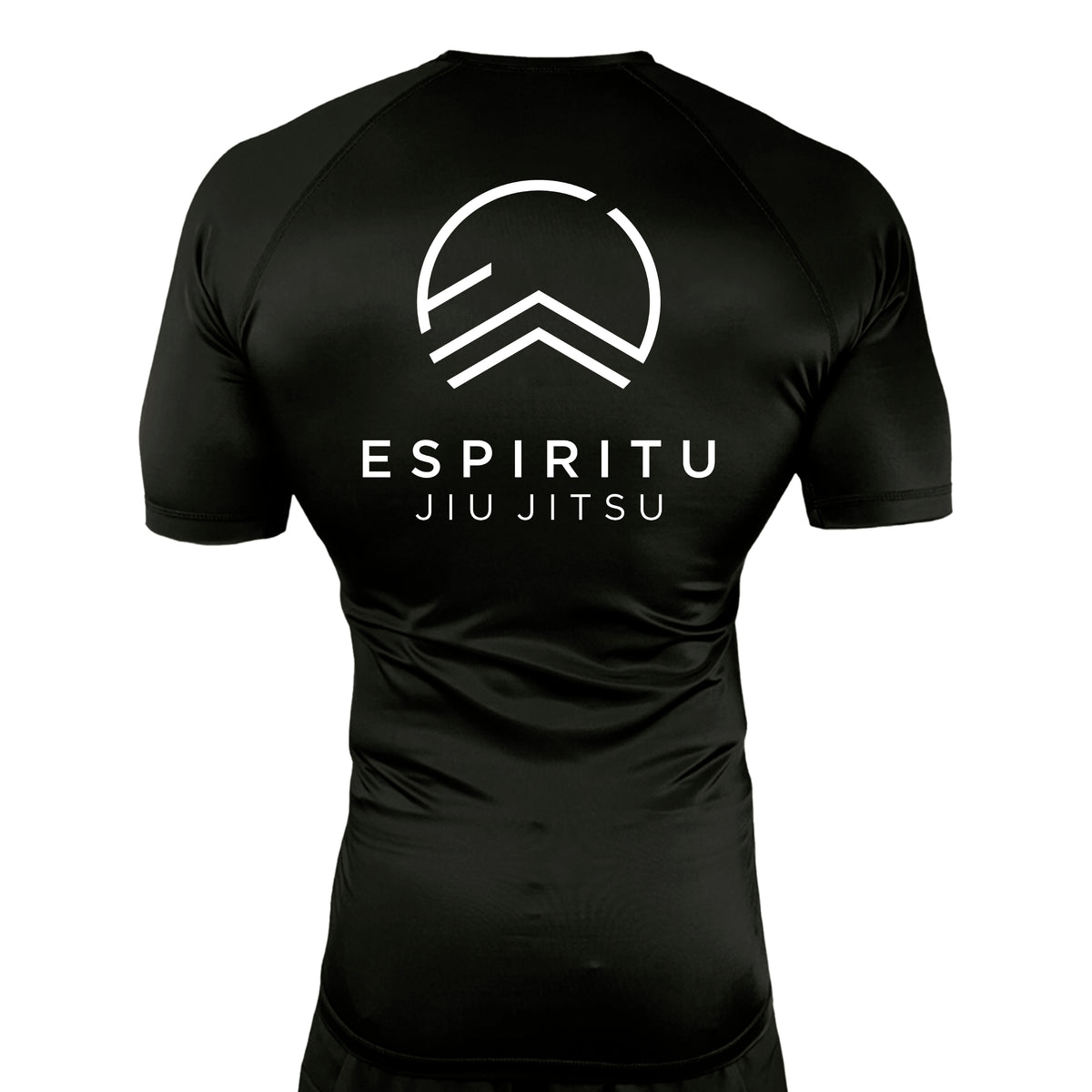 Espiritu Jiu Jitsu All Black Custom Rash Guards Short Sleeves #8020 C