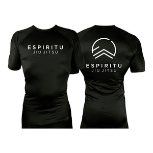 Espiritu Jiu Jitsu All Black Custom Rash Guards Short Sleeves #8020 C