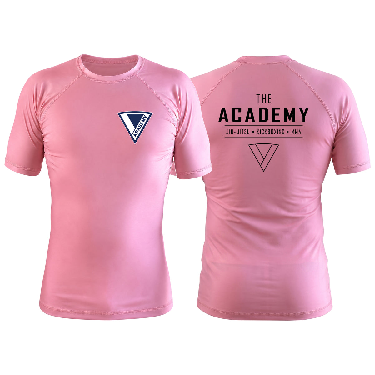 The Academy of Jiu Jitsu Pink Custom Rash Guards Short Sleeve #8021