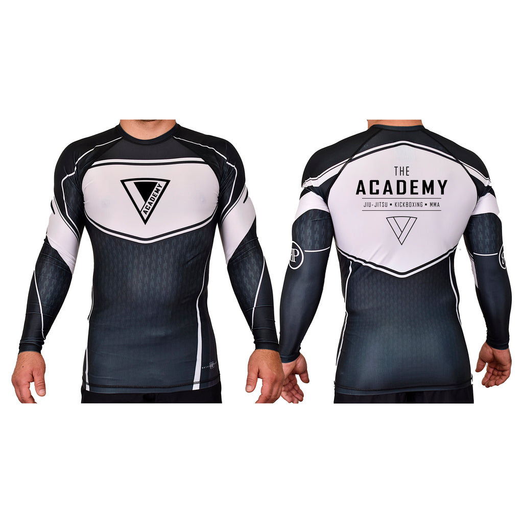 The Academy of Jiu Jitsu Academy Rash Guards Black/White #8021