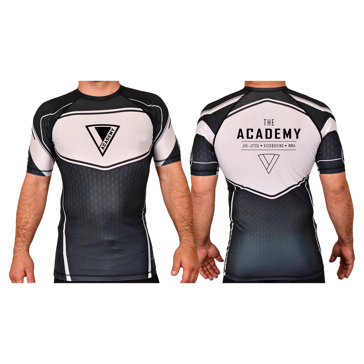 The Academy of Jiu Jitsu Academy Rash Guards Black/White #8021