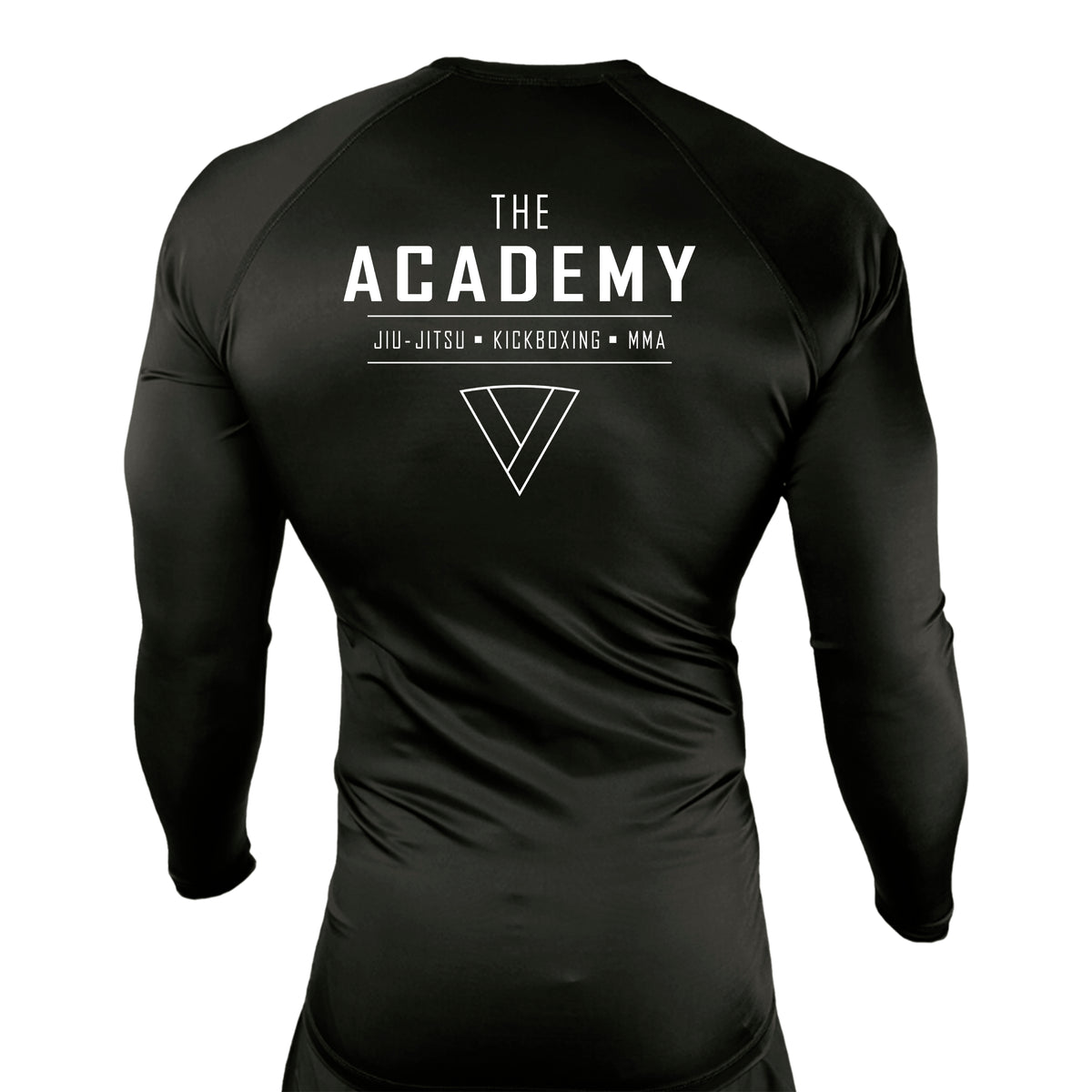 The Academy of Jiu Jitsu All Black Custom Rash Guards Long Sleeves #8021