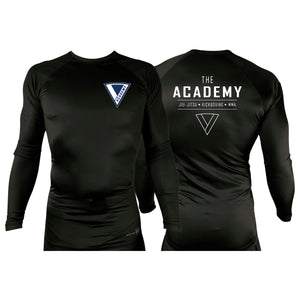 The Academy of Jiu Jitsu All Black Custom Rash Guards Long Sleeves #8021