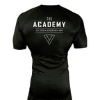 The Academy of Jiu Jitsu All Black Custom Rash Guards Short Sleeves #8021