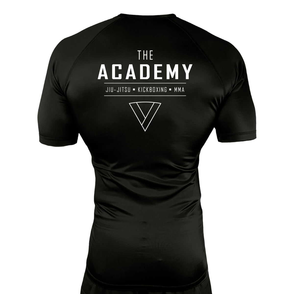 The Academy of Jiu Jitsu All Black Custom Rash Guards Short Sleeves #8021