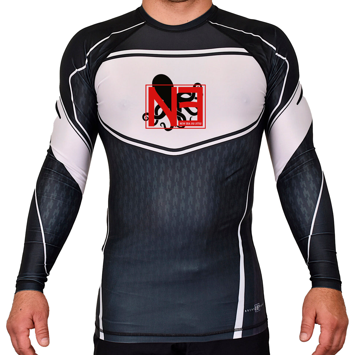 New Era Jiu Jitsu Academy Rash Guards Black/White #8022 B