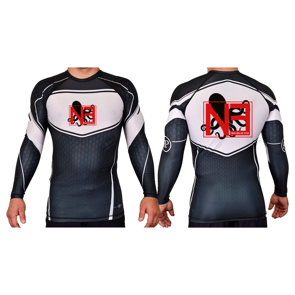 New Era Jiu Jitsu Academy Rash Guards Black/White #8022 B