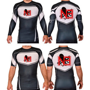 New Era Jiu Jitsu Academy Rash Guards Black/White #8022 B