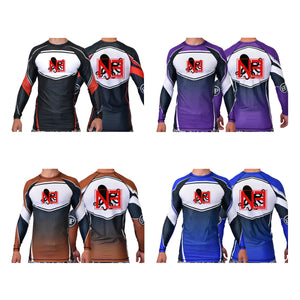New Era Jiu Jitsu Academy Ranked Long Sleeve Rash Guards #8022 B