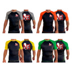 New Era Jiu Jitsu All Black Ranked Short Sleeve Rash Guards  #8022 B